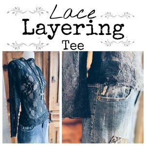 Black Lace Layering Tee